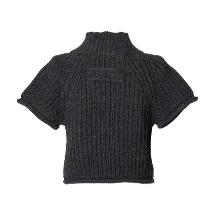 バックタグ半袖ニットトップス - MEPU