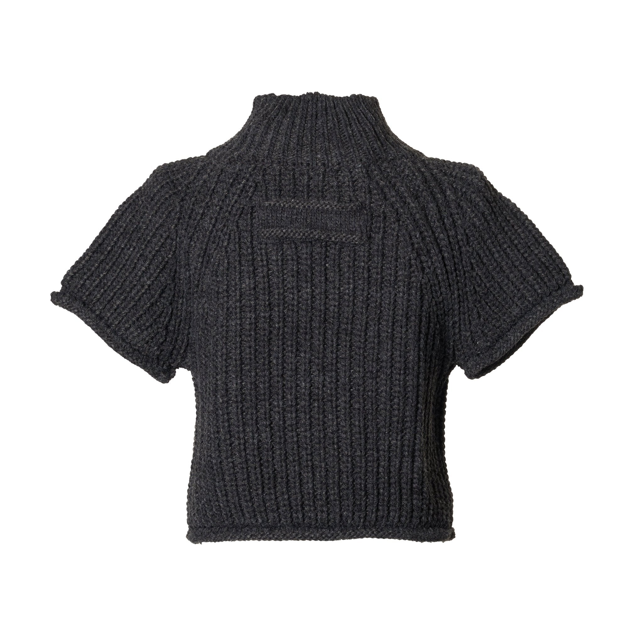 バックタグ半袖ニットトップス - MEPU