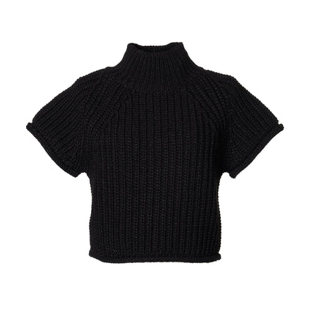 バックタグ半袖ニットトップス - MEPU