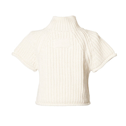 バックタグ半袖ニットトップス - MEPU