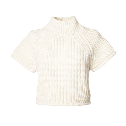 バックタグ半袖ニットトップス - MEPU