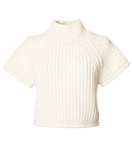 バックタグ半袖ニットトップス - MEPU