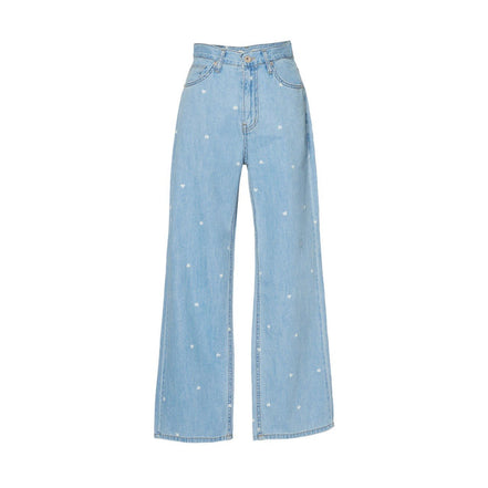 ハートドット・ストレートデニムパンツ - MEPU