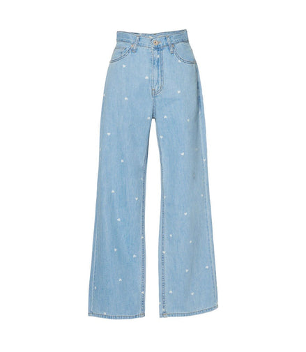 ハートドット・ストレートデニムパンツ - MEPU