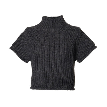 バックタグ半袖ニットトップス - MEPU