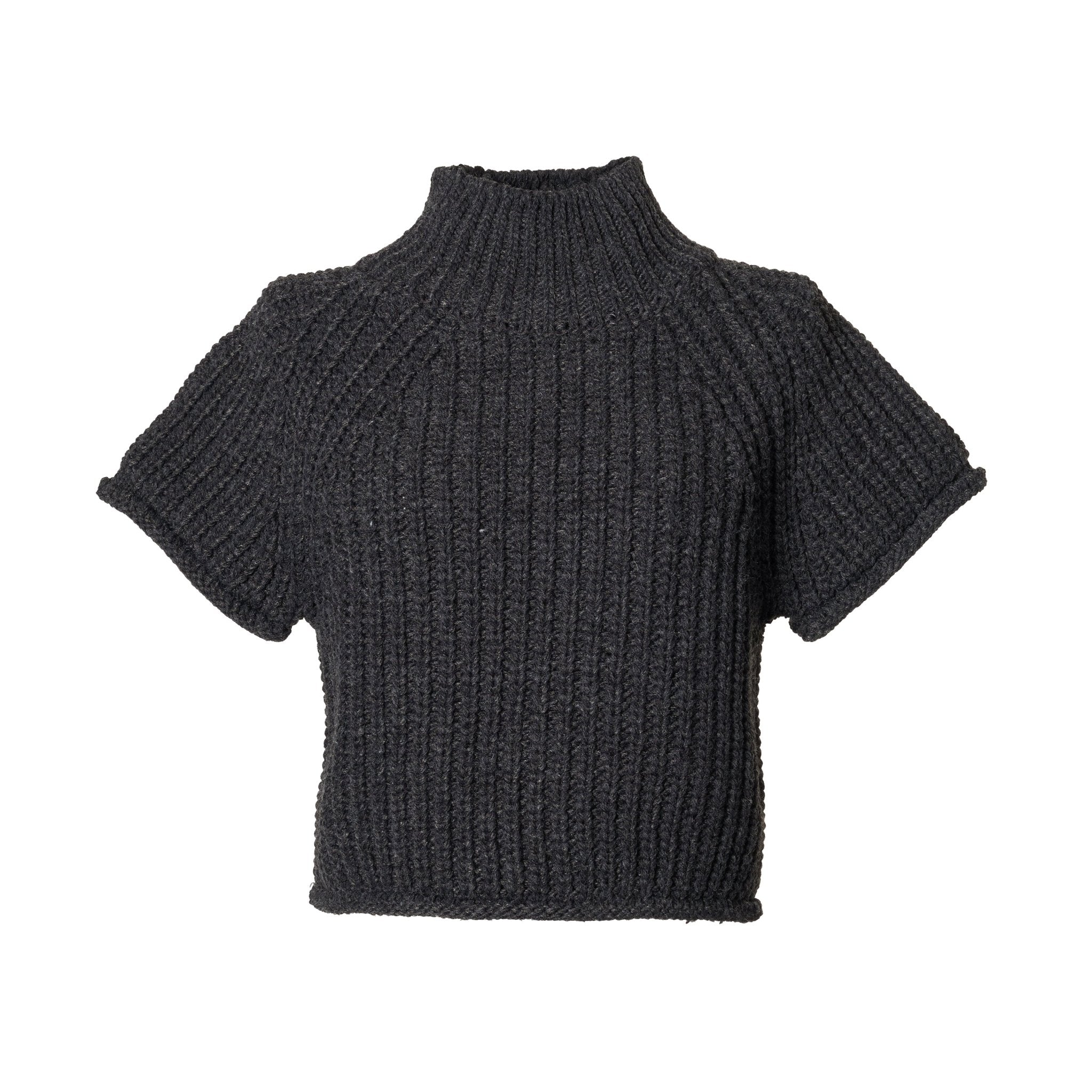 バックタグ半袖ニットトップス - MEPU