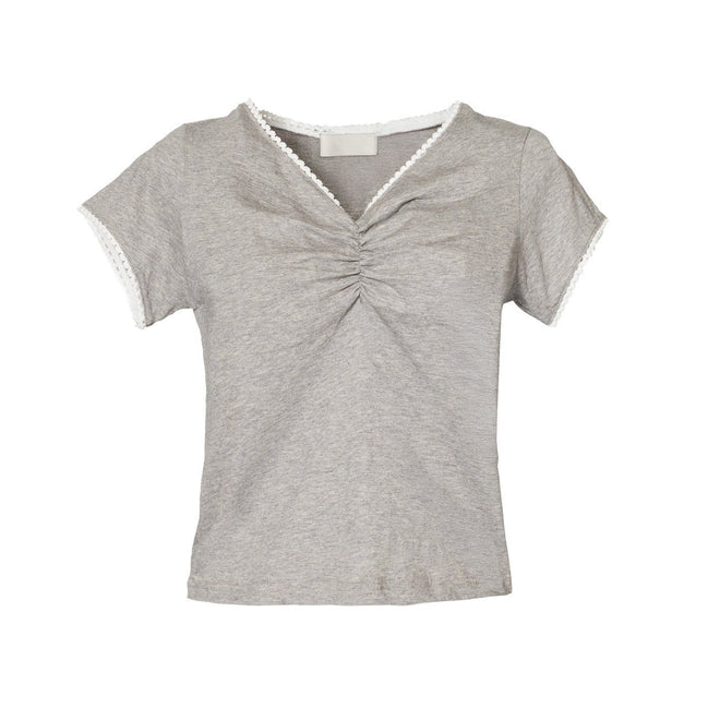 フロントギャザーTシャツ - MEPU