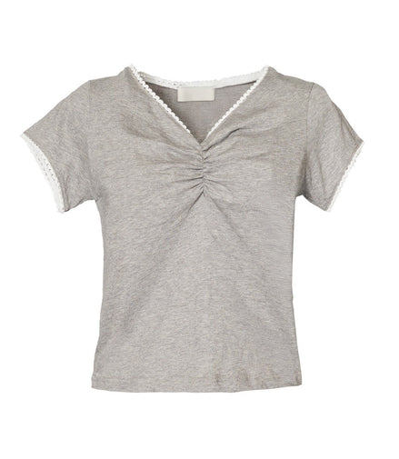 フロントギャザーTシャツ - MEPU